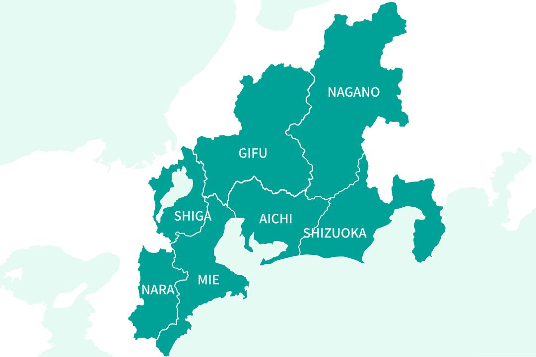 対応可能なエリアの地図
